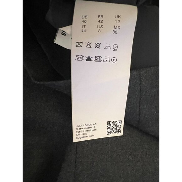 Hugo BOSS Dasenna Sheath Dress Women's Size 8 Charcoal Grey Virgin Wool Half sle - Picture 11 of 11